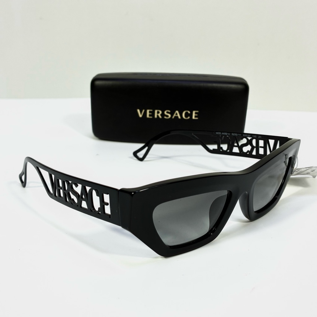 Versace 53mm Irregular Sunglasses Ve4432u 523211 Black New Dark Grey